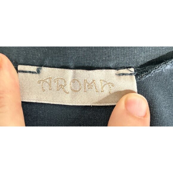 AROMA Sugar Skull Back Design Dress Boho Hipster Charcoal Gray Cotton Maxi - Picture 5 of 5